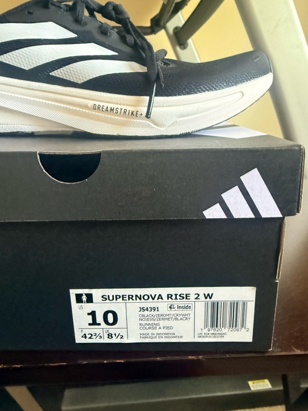 adidas Supernova Rise 2 W Running Shoe - Black & White Accents